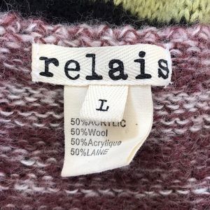 Relais Knitware Sweaters - Relais Long Cardigan Sweater Multicolor Boho L Relais Knitware Sweaters - Relais Long Cardigan Sweater Multicolor Boho L